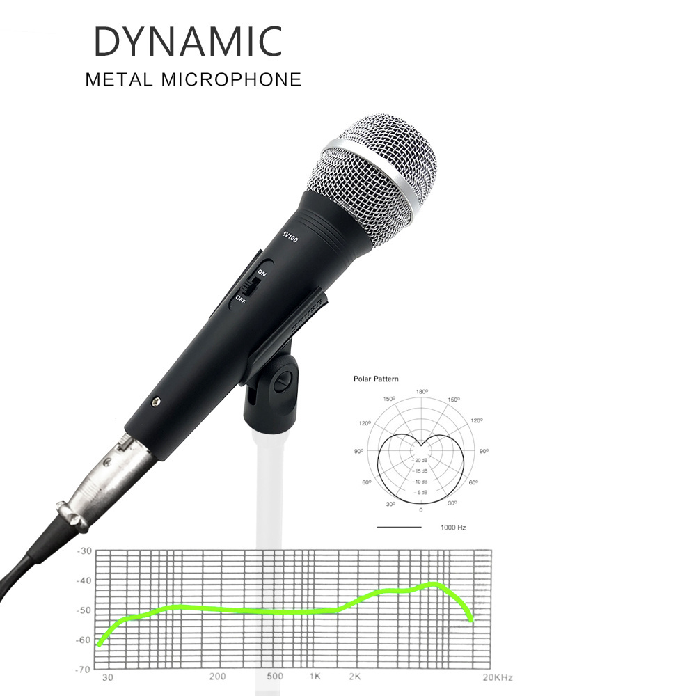 SV100 hot selling professional Supercardioid wired Karaoke singing dynamic microphone