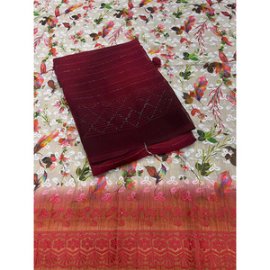 Indian Classic 100% Silk Double ggt Fabric 14mm Soft Pure Silk Georgette Fabric