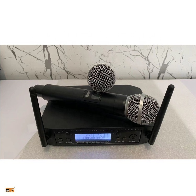 GLXD4 Hot Sell Karaoke Handheld Microphone Wireless Professional UHF Mini Wireless Microphone