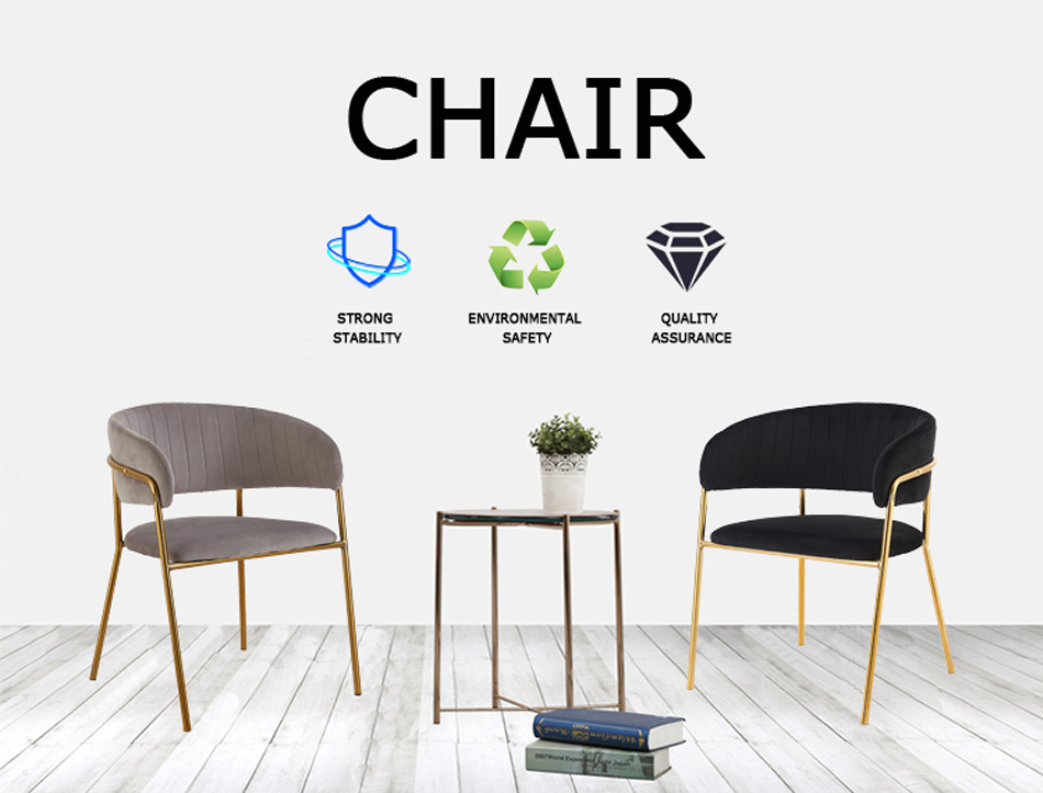 Fabric Furniture Dining Chair Wholesale Design Nordic Velvet Modern Luxury Restaurant Metal Dining Chairs With Metal Legs