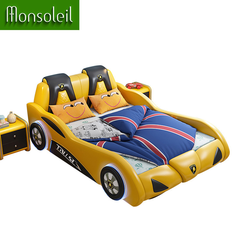 Children Beds For Bedroom Set Kid Customized Wood China Style  Modern Kids Race Car Bed single child bed