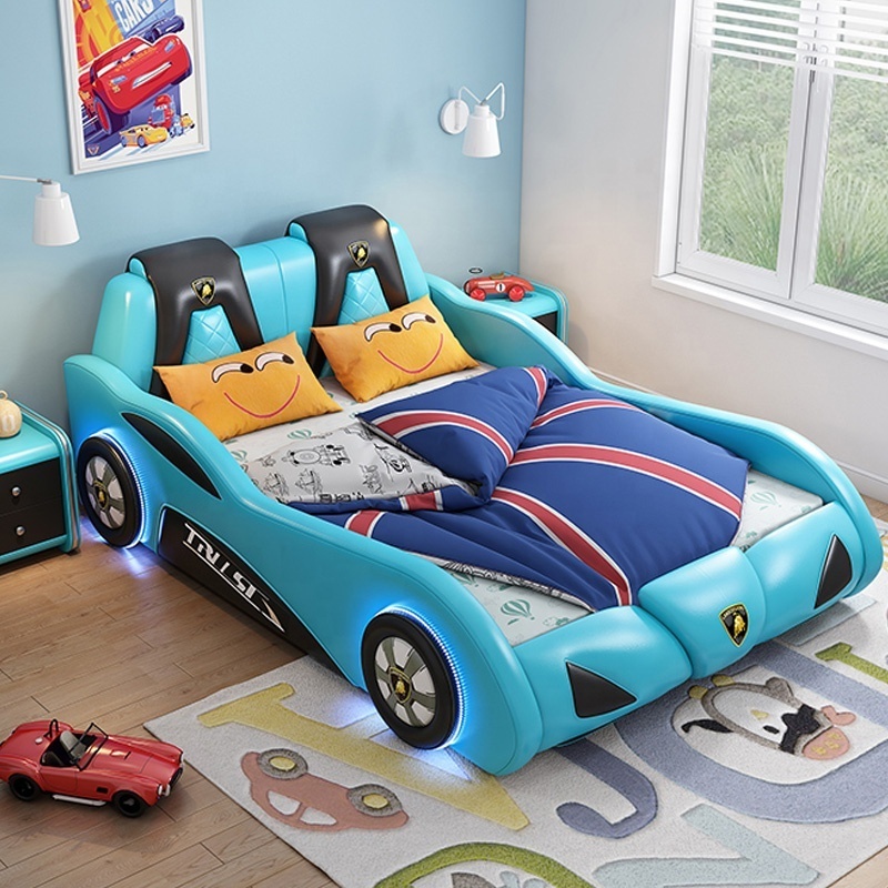 Children Beds For Bedroom Set Kid Customized Wood China Style  Modern Kids Race Car Bed single child bed