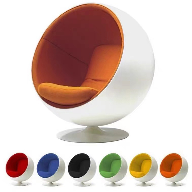 luxury  modern round shaped global swivel leisure chair lounge aviator space recliner fiberglass ball chair