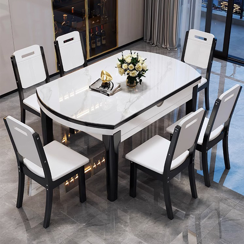 Modern Home Furniture Dinning table set 6 seater Round Marble Dining Table For Restaurant