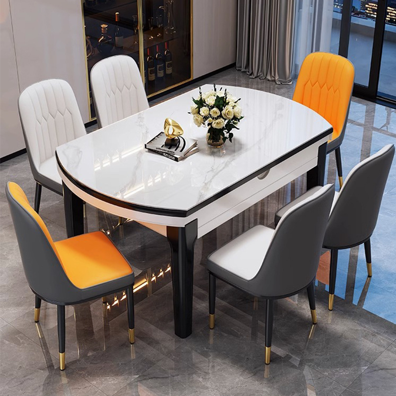 Modern Home Furniture Dinning table set 6 seater Round Marble Dining Table For Restaurant