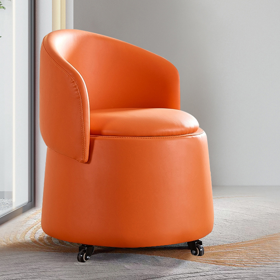 Modern Dressing Room Chair Foldable Living Room Chairs Furniture Leather Stool Chair With Storage And Wheels