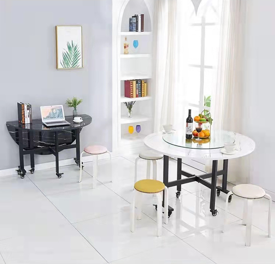 Modern Apartment Furniture Folding Dinning Table And Chair Set Space Saving Foldable Kitchen Dining Table