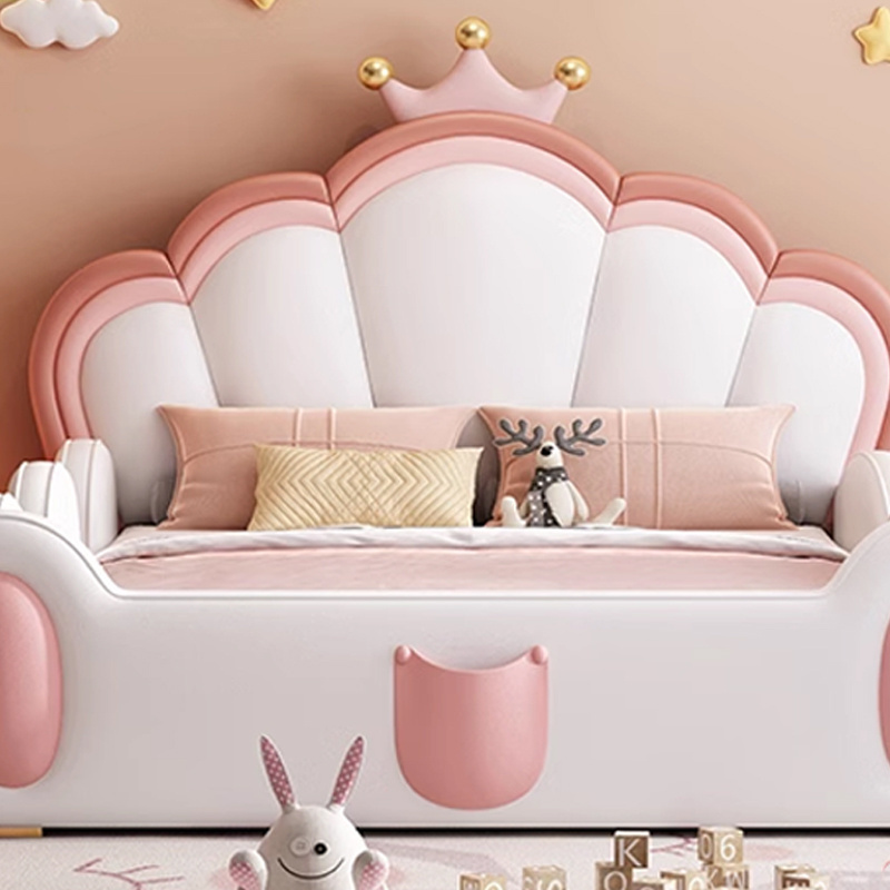 Pink Princess Kids Bedroom Furniture Girls Bed Children Wooden Single Double Kids Bed