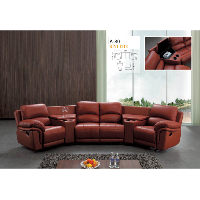 Luxury living room furniture modern curved home theater sofa recliners chair couches lounge leather electric recliner sofa set