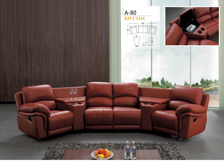 Luxury living room furniture modern curved home theater sofa recliners chair couches lounge leather electric recliner sofa set