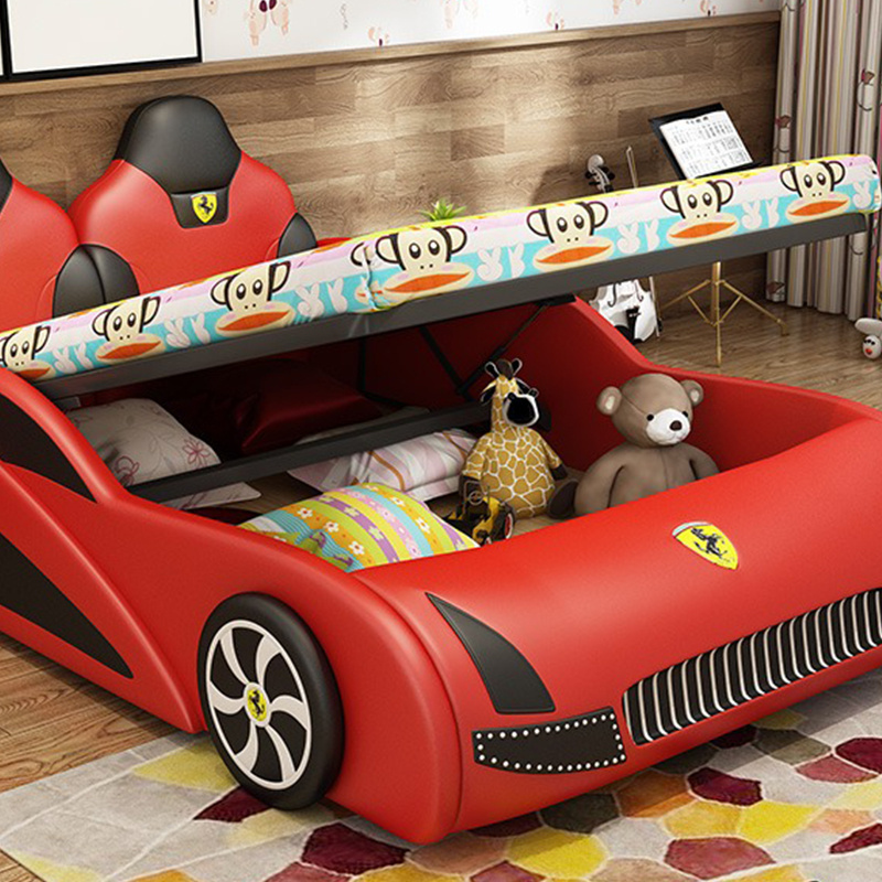 Modern Bedroom Furniture Wooden Frame Kids Bed Children Double bed Kid Racing Car Bed