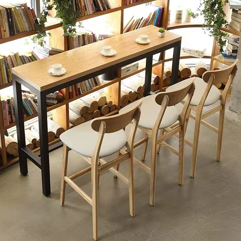 Hot Selling Modern Design Furniture Bar Chair Restaurant Solid Ash Wood  Dining Chair High Stool