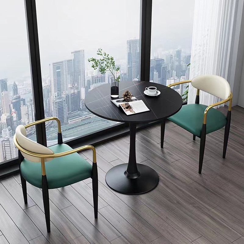 European Style Dining Room Furniture Modern Dining Chairs Stainless Steel  Accent Dining Chair With Gold Leg