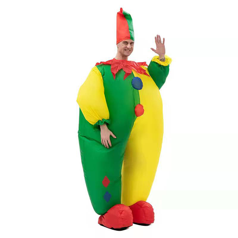 Funny Clown Suit Inflatable Fat Costume Halloween Adult Clown Inflatable Costume for Dance Party Carnivals Opening Celebrations