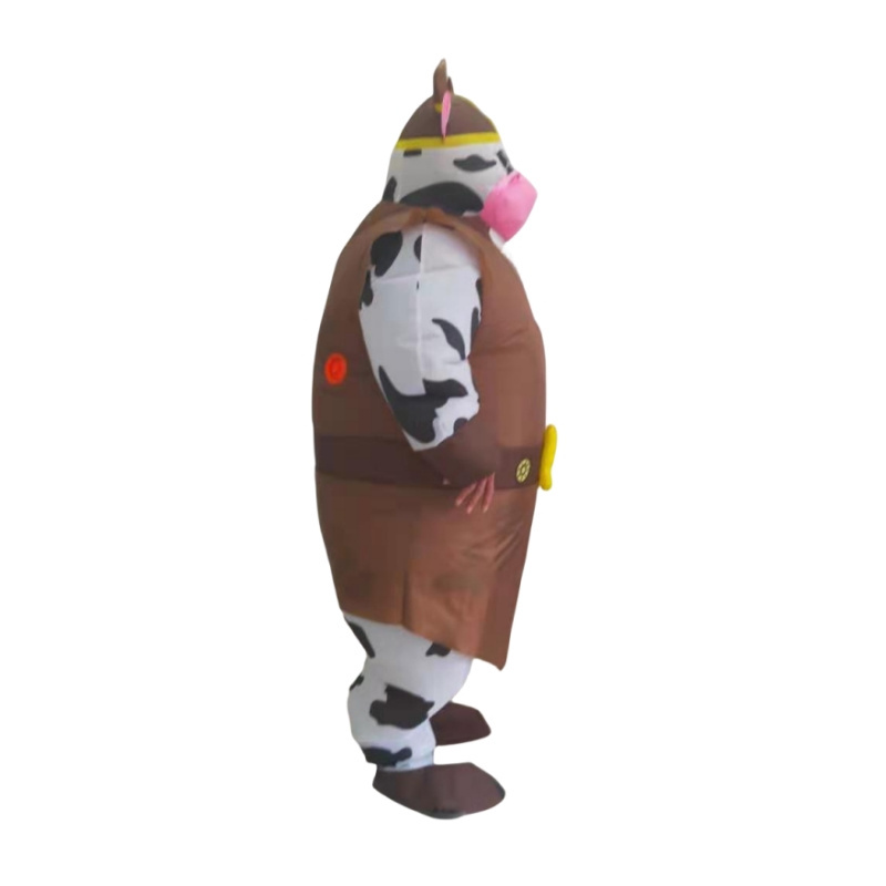 Bull Inflatable Costume Deluxe Cow Costume Funny Air Blow up Suit for Cosplay Party Festival Halloween Inflatable Costume