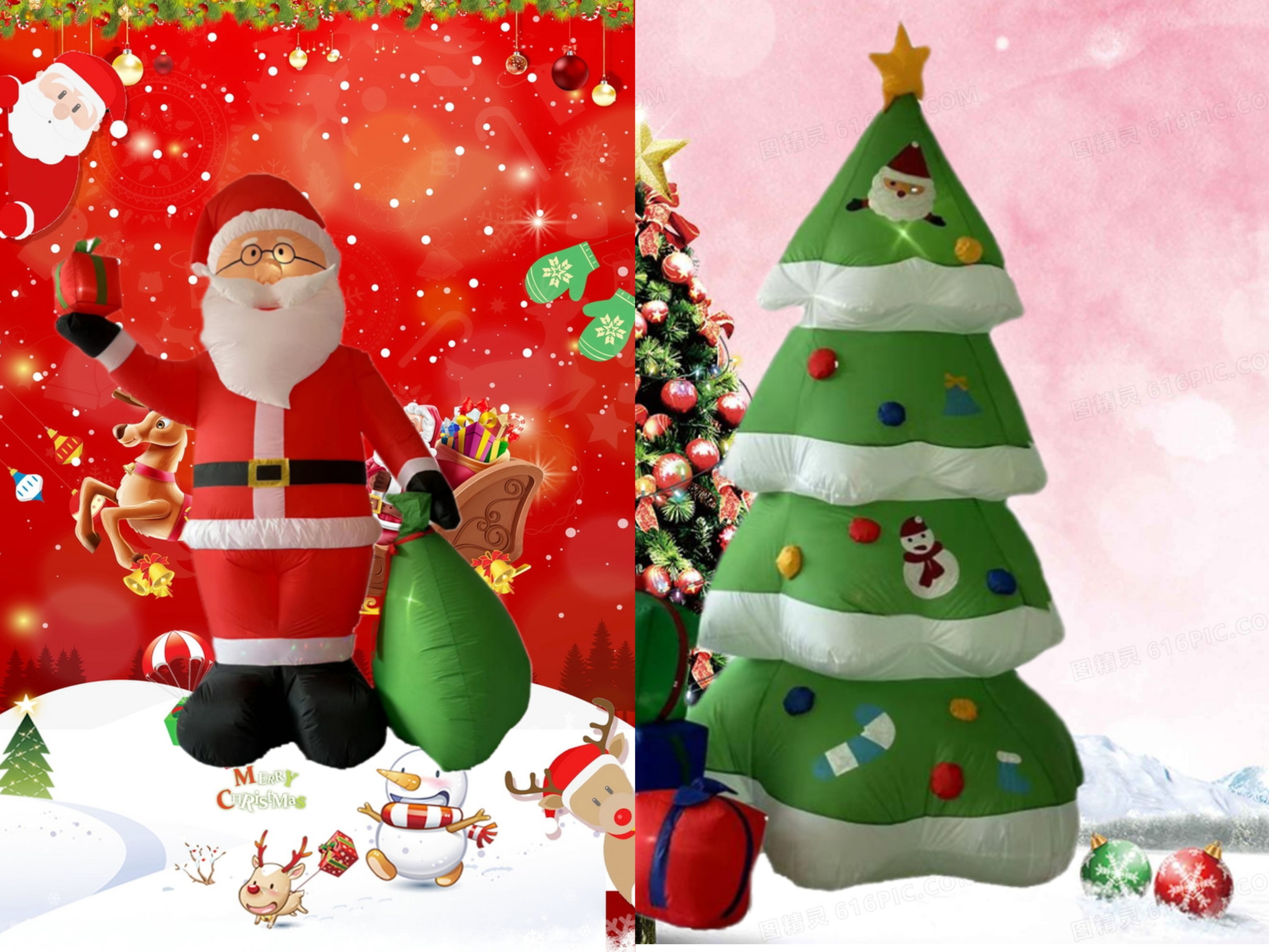 Inflatable Christmas Decorations Outdoor Yard Decoration Blow Up Snowman Santa Claus Tree Christmas Inflatables