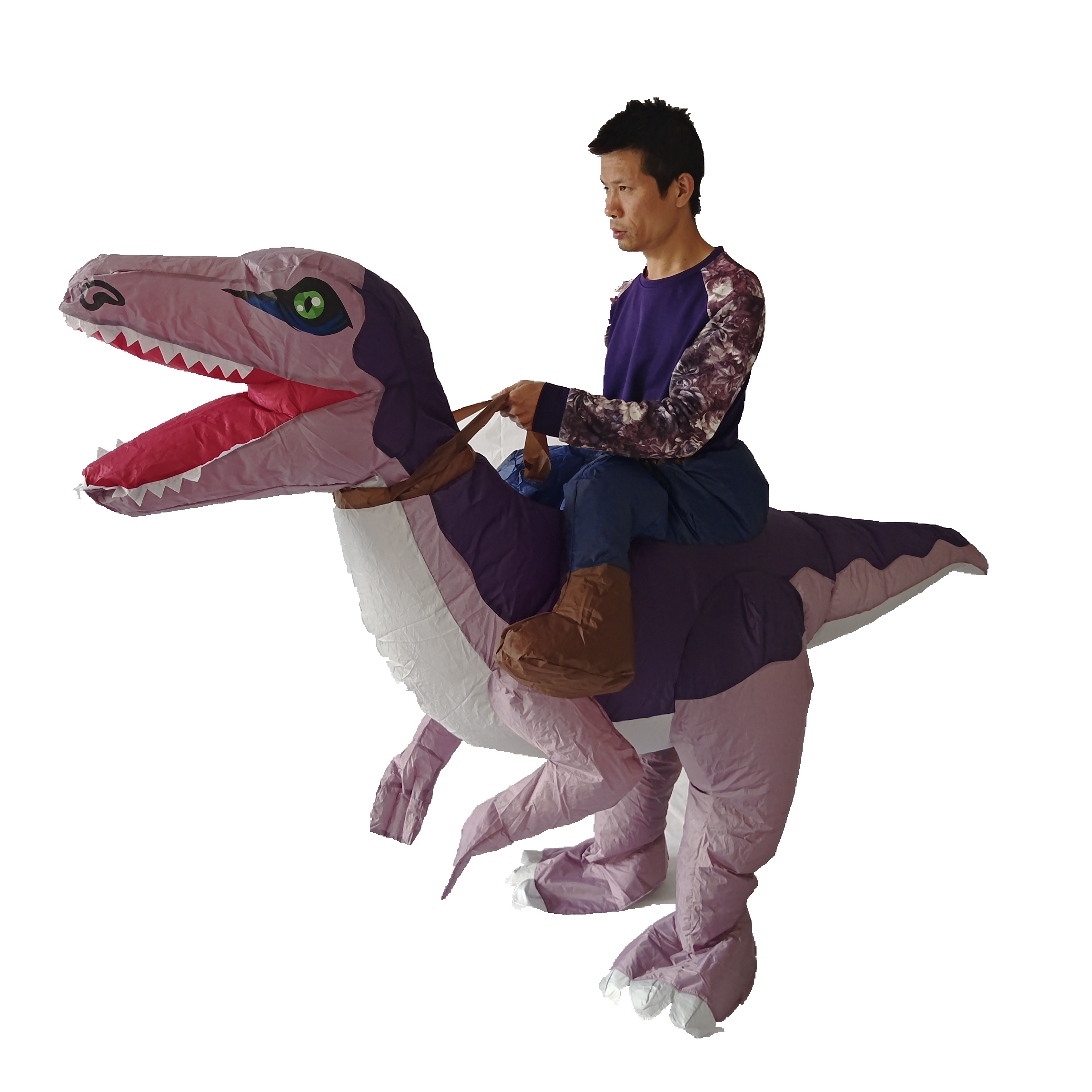 Customizable Size Inflatable Costume Dinosaur Dress Up Inflatable Clothing The Man Riding A Purple Walking Dinosaur Costumes