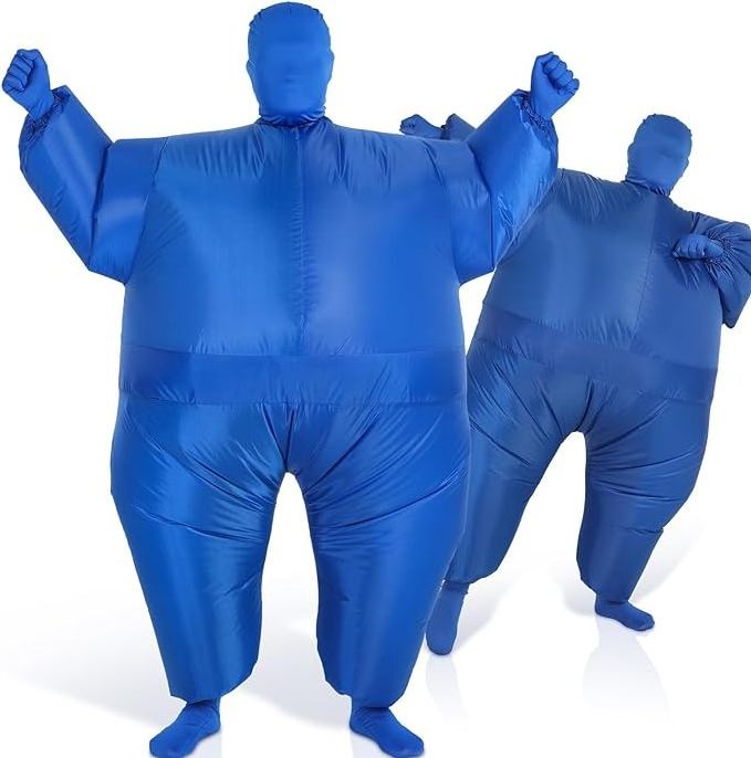 Hot Selling Multicolour Party Halloween Inflatable Costume Fat Costume Blue Inflatable Clothes Halloween Costume for Adults