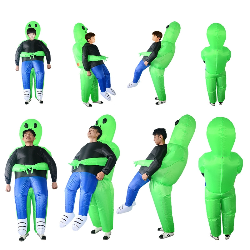 Fancy Dress Cosplay Adult Kids Alien Holding Person Costume Party Alien Blow Up Costume Funny Inflatable Halloween Costume