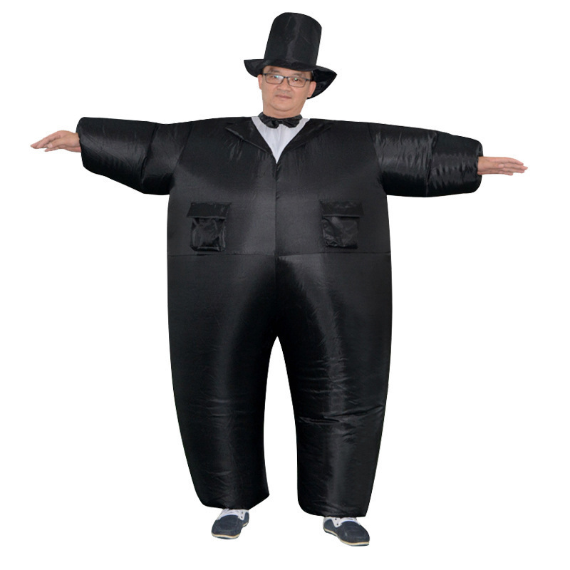 High Quality Custom Design Halloween Costume Fancy Dress Cosplay Blow Up Tuxedo Costume Inflatable Fat Suit Costume For Adult