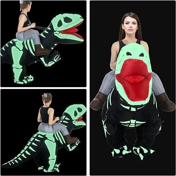 Halloween disfraz de dinosaurio cosplay performance costume disfraz inflable with air pump inflatable dinosaur costume