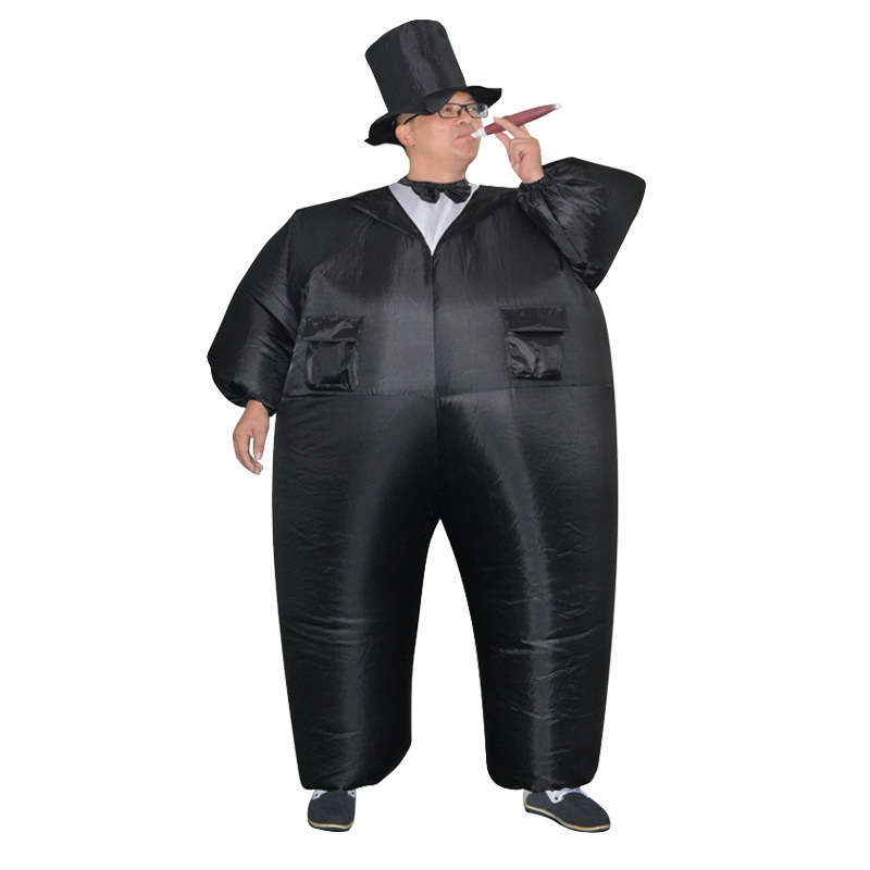 High Quality Custom Design Halloween Costume Fancy Dress Cosplay Blow Up Tuxedo Costume Inflatable Fat Suit Costume For Adult