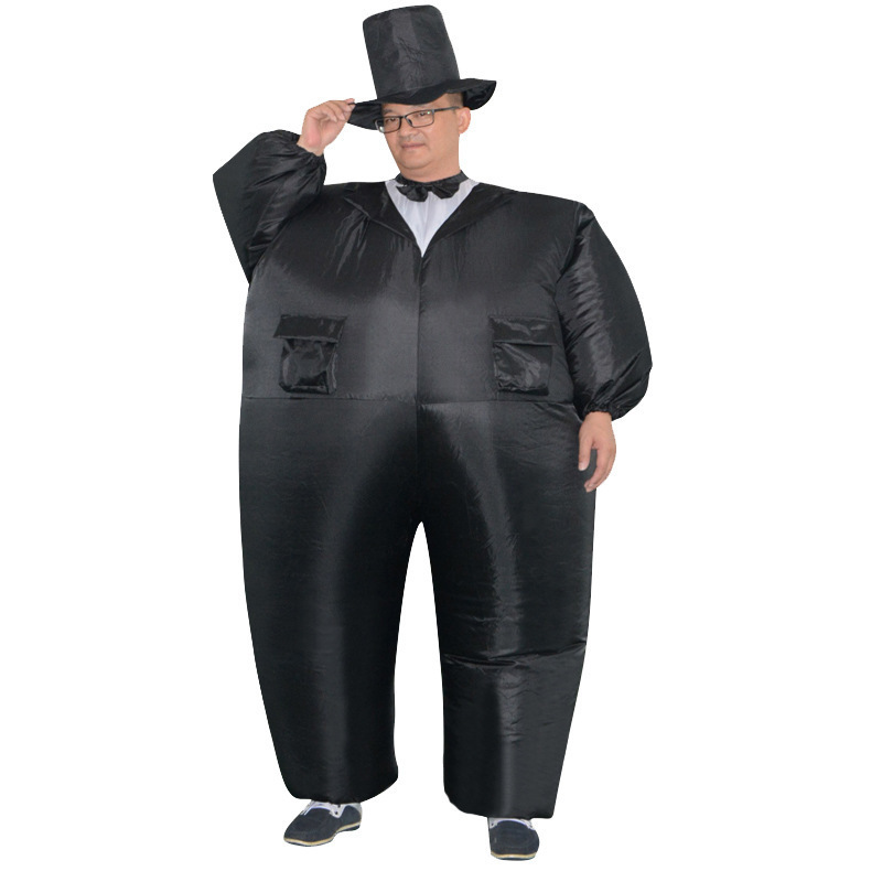 High Quality Custom Design Halloween Costume Fancy Dress Cosplay Blow Up Tuxedo Costume Inflatable Fat Suit Costume For Adult