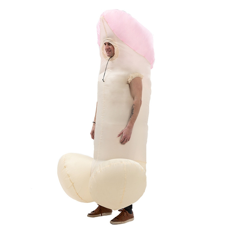 Factory Price Adult Men's Halloween Costumes Air Blow UP Penis Inflatable Model  Brown Penis Inflatable Costume