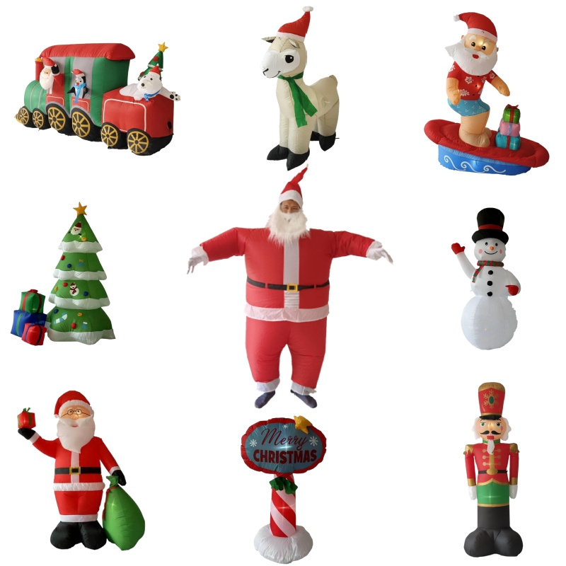 Custom Advertising Christmas Decoration Outdoor Giant Snowman Inflatable Santa Claus Costume Adult Funny Blow Up Costume Suit