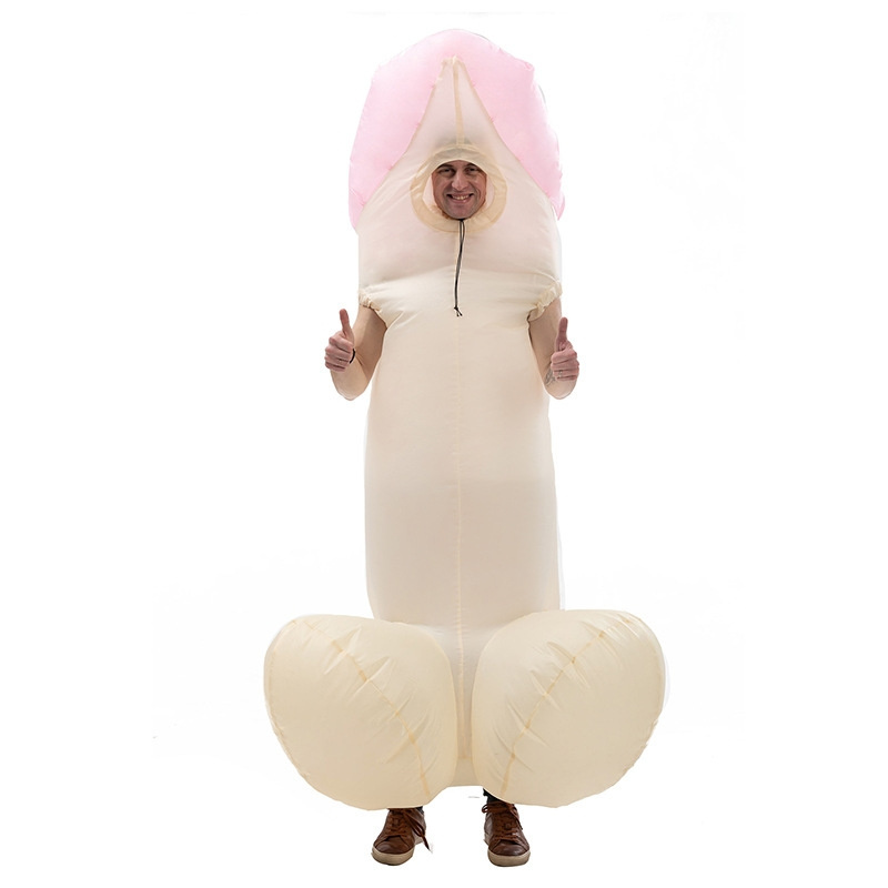 Factory Price Adult Men's Halloween Costumes Air Blow UP Penis Inflatable Model  Brown Penis Inflatable Costume