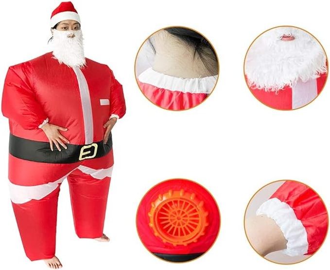 Custom Advertising Christmas Decoration Outdoor Giant Snowman Inflatable Santa Claus Costume Adult Funny Blow Up Costume Suit