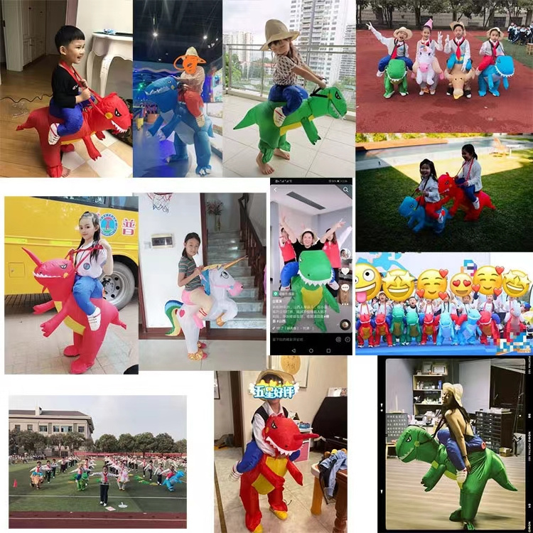 New trend halloween party cosplay fantasy blow up inflatable t-rex costume brown dino suit dinosaur inflatable dragon costume