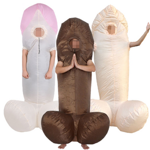 Factory Price Adult Men's Halloween Costumes Air Blow UP Penis Inflatable Model  Brown Penis Inflatable Costume