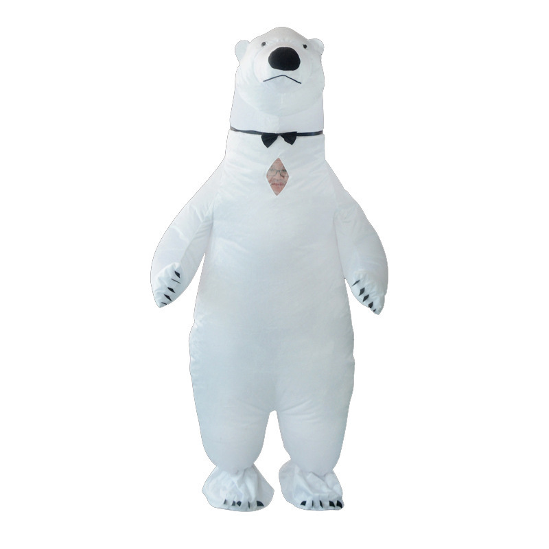 In Stock Blow Up Suit Inflatable Costume For Adult Polar Bear Cartoon Inflatable Suit Cosplay Party Inflatable Costume