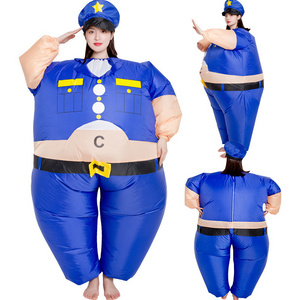 2024 Police Inflatable Costume Adult Funny Gift Halloween Inflatable Cartoon Mascot Costume Cosplay Inflatable Costume In Stock