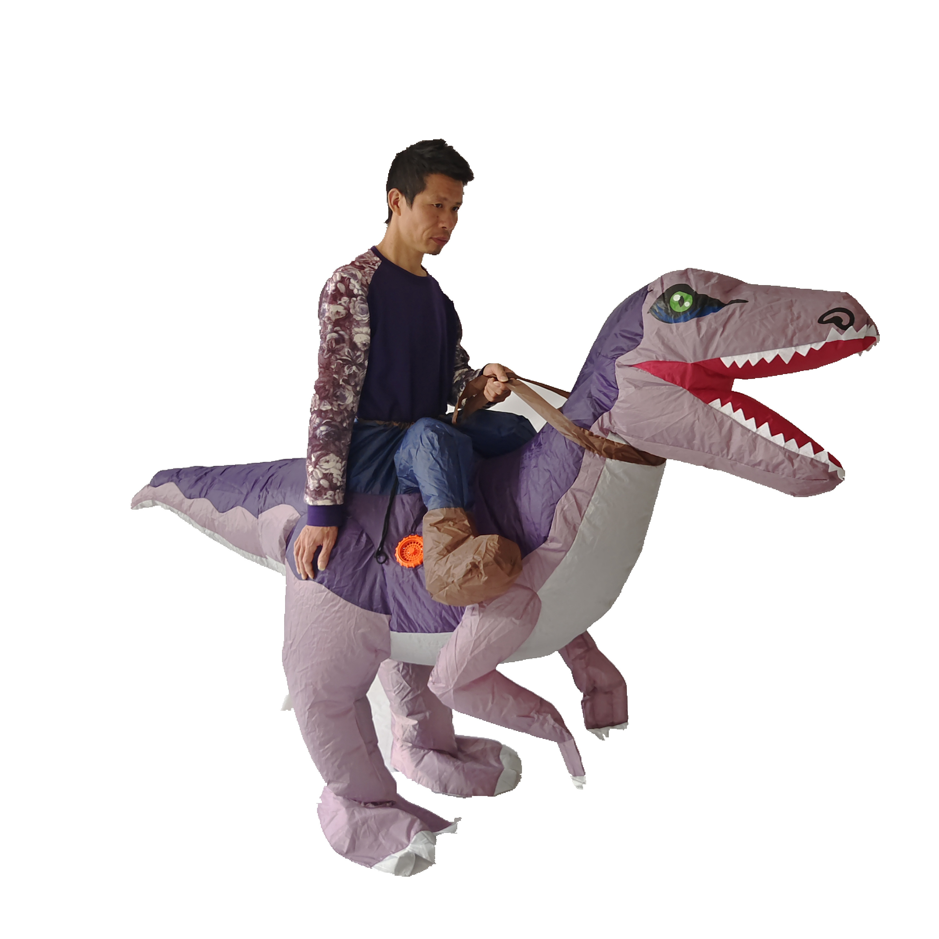 Customizable Size Inflatable Costume Dinosaur Dress Up Inflatable Clothing The Man Riding A Purple Walking Dinosaur Costumes