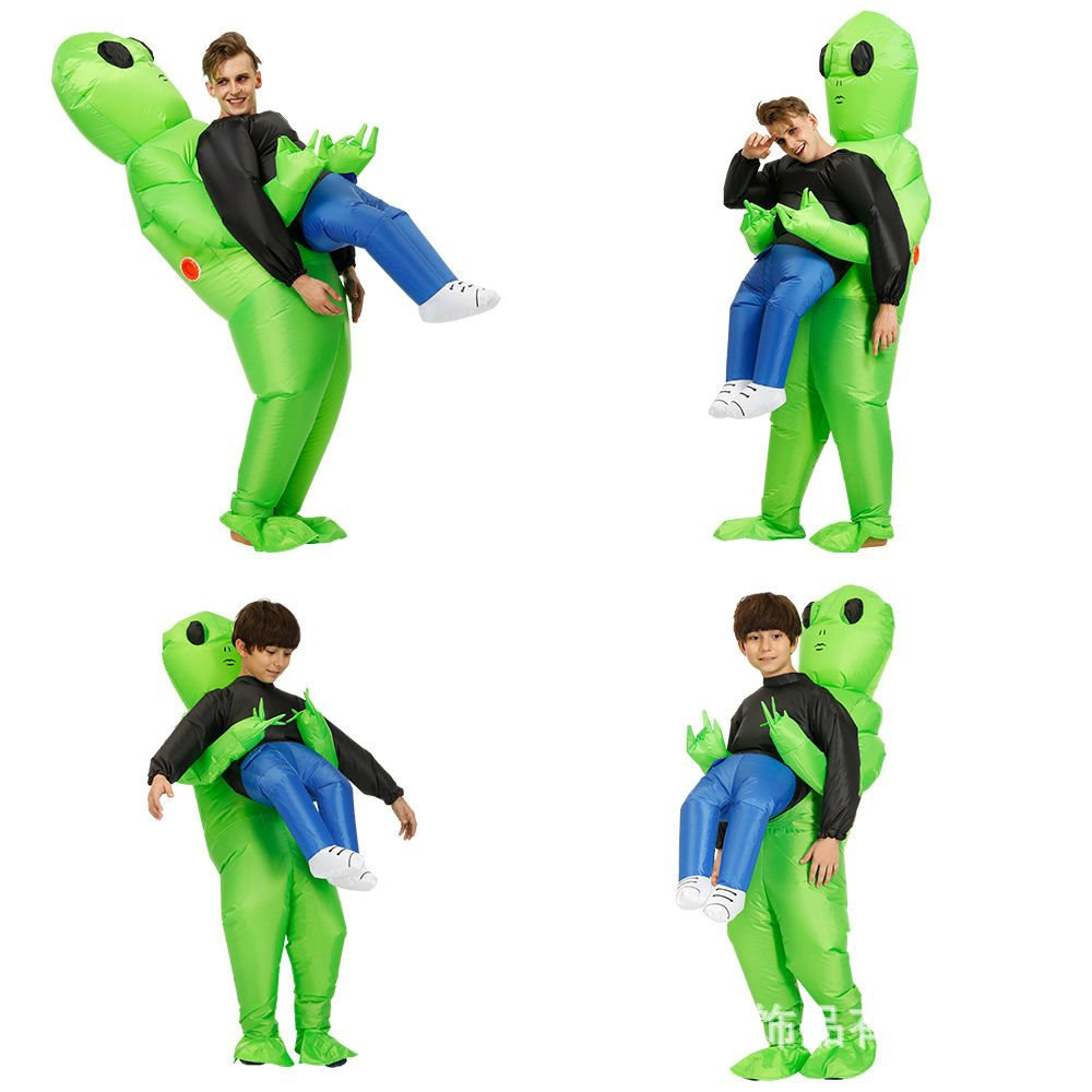 Fancy Dress Cosplay Adult Kids Alien Holding Person Costume Party Alien Blow Up Costume Funny Inflatable Halloween Costume