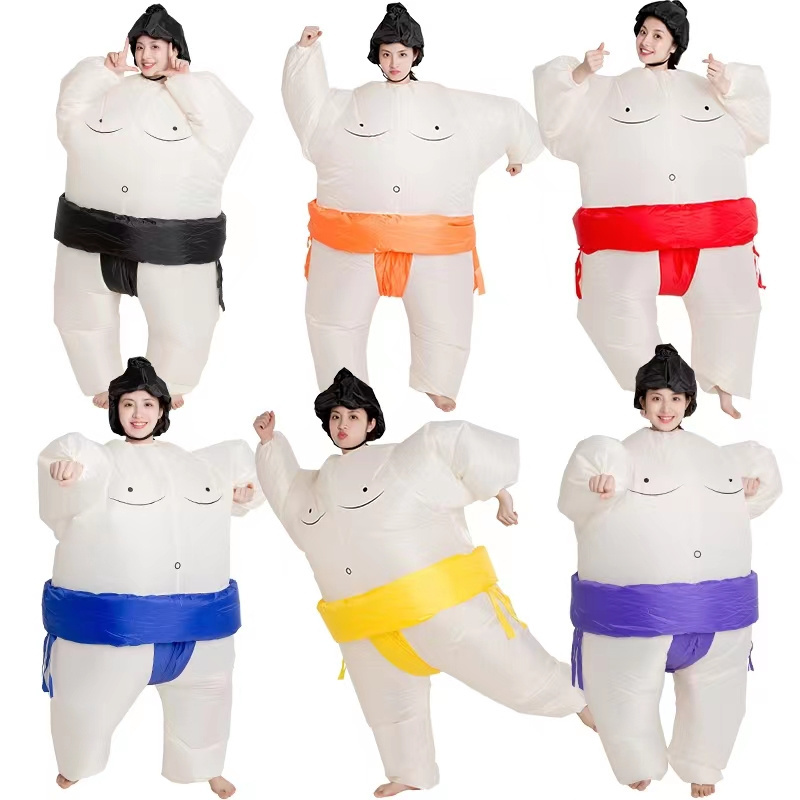 Factory halloween disfraz inflatable halloween costumes blow up funny product inflatable sumo costume wrestling suits