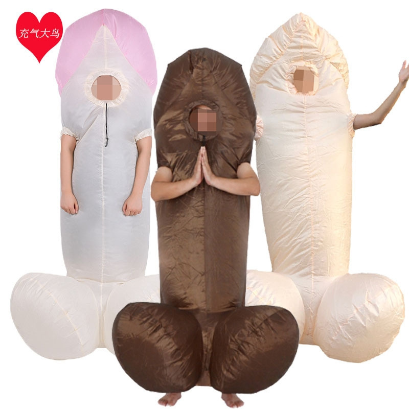 Customized Funny Cosplay Blow Up Mascot Costume Pecker Big Bird Full Body Inflatable Penis Costume For Adults Bachelor Party