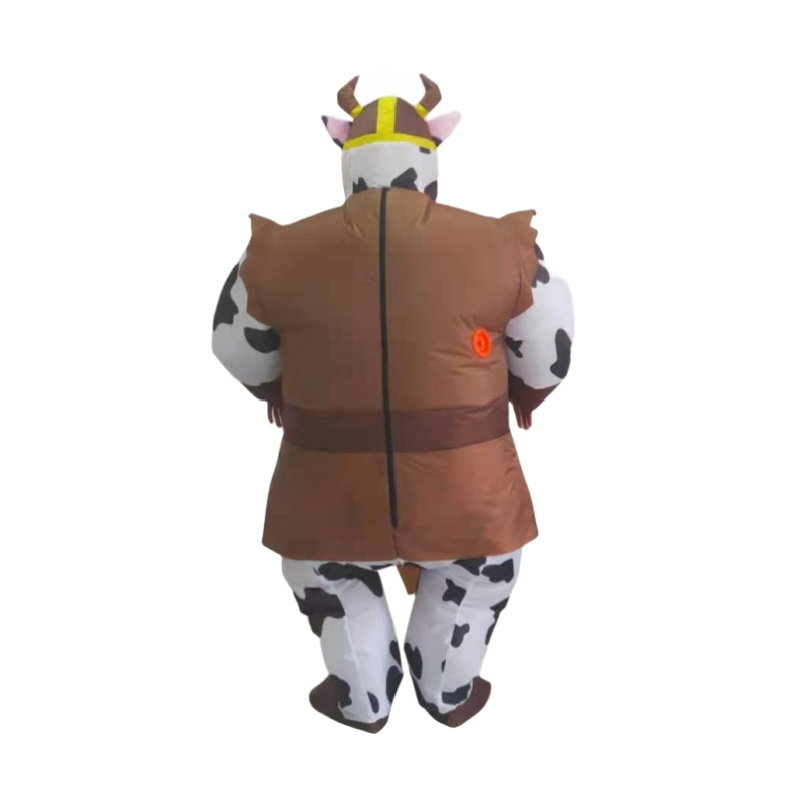 Bull Inflatable Costume Deluxe Cow Costume Funny Air Blow up Suit for Cosplay Party Festival Halloween Inflatable Costume