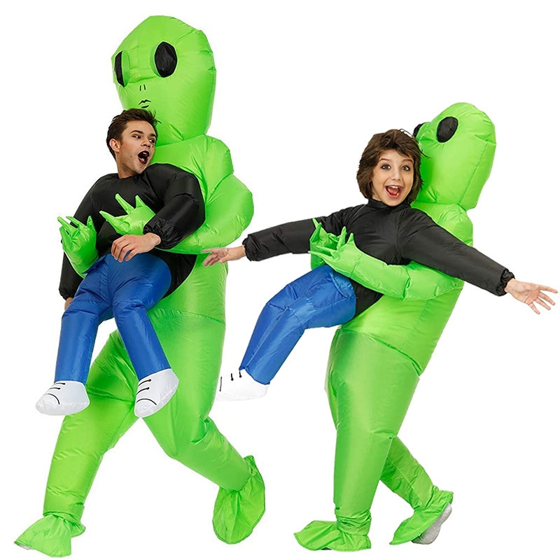 Fancy Dress Cosplay Adult Kids Alien Holding Person Costume Party Alien Blow Up Costume Funny Inflatable Halloween Costume