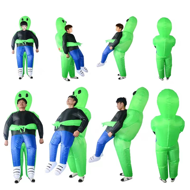 Fancy Dress Cosplay Adult Kids Alien Holding Person Costume Party Alien Blow Up Costume Funny Inflatable Halloween Costume