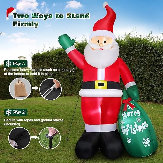 Outdoor 8Feet Christmas Decorations Outdoor Inflatable Santa Claus& Snowman with LED Light for Christmas Party inflable navidad