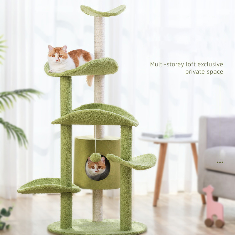 New Arrival Luxury Cat Tree Multi-layer cat tree house Cattree With Cat House Hammock Sisal Scratching Post for Kitten