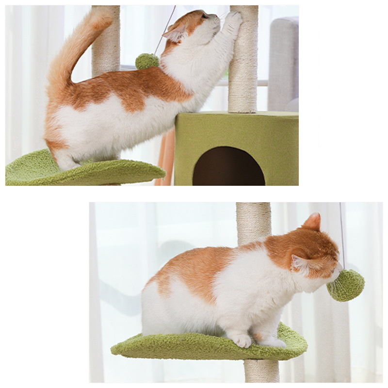 New Arrival Luxury Cat Tree Multi-layer cat tree house Cattree With Cat House Hammock Sisal Scratching Post for Kitten