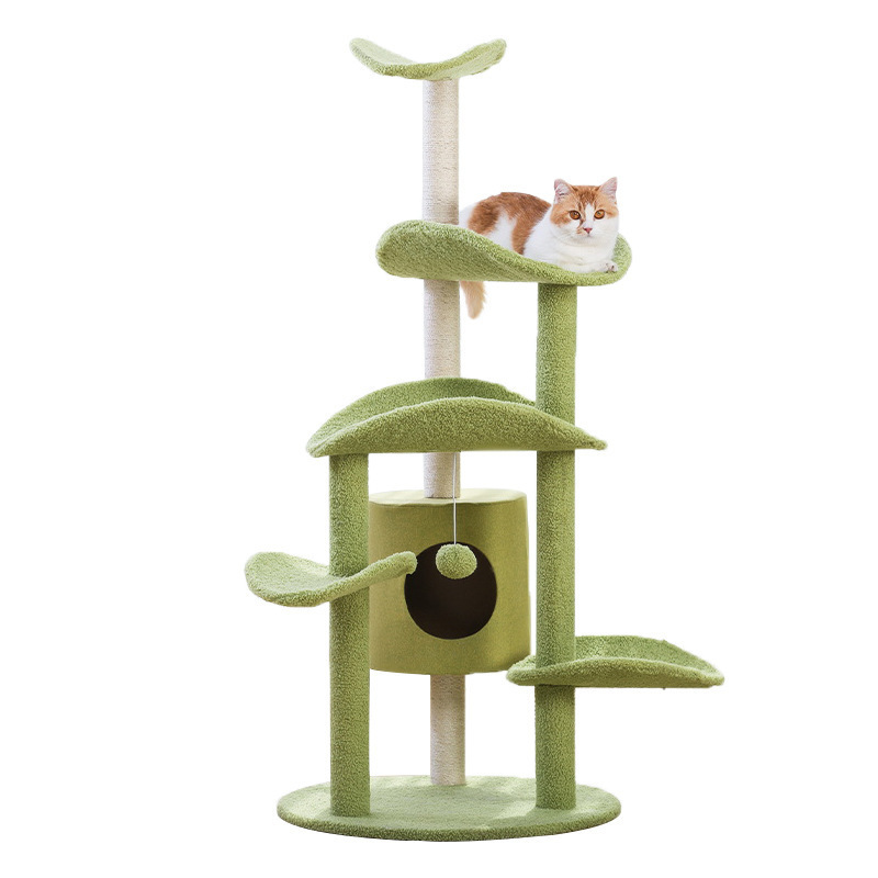 New Arrival Luxury Cat Tree Multi-layer cat tree house Cattree With Cat House Hammock Sisal Scratching Post for Kitten