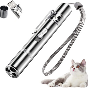 Hot Sales Usb Rechargeable Laser Red Infrared Funny Cat Chaser Stick Pet Laser Pointer with Patterns and UV Light