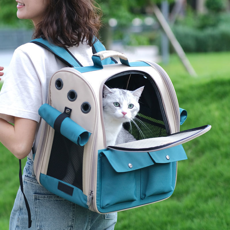 Pet Backpack Portable Cat and Small Dogs Outdoor Carrier Foldable Ventilated Design Large Cat Dog Carrier Bag