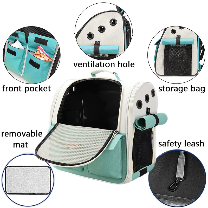 Pet Backpack Portable Cat and Small Dogs Outdoor Carrier Foldable Ventilated Design Large Cat Dog Carrier Bag