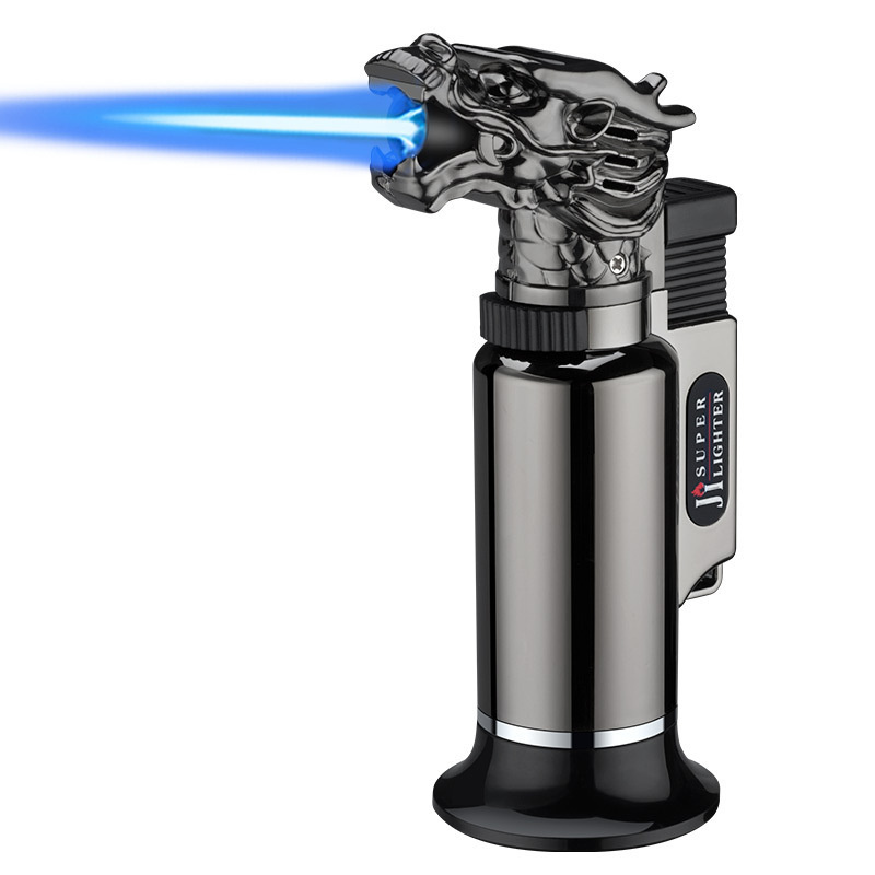 Custom Dragon model Adjust Jet flame Torch Lighter Windproof Butane Gas  Lighter for Cigar cooking